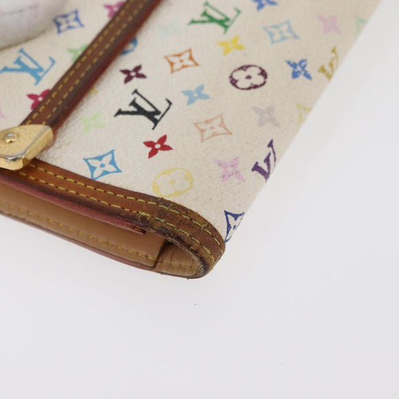 LOUIS VUITTON Monogram Multicolore Geldbörse 2er Set Weiß LV Auth BA12853