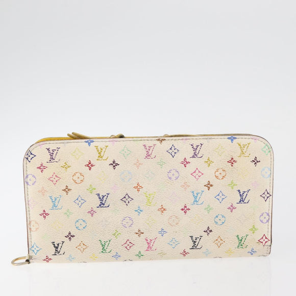 LOUIS VUITTON Monogram Multicolore Geldbörse 2er Set Weiß LV Auth BA12853