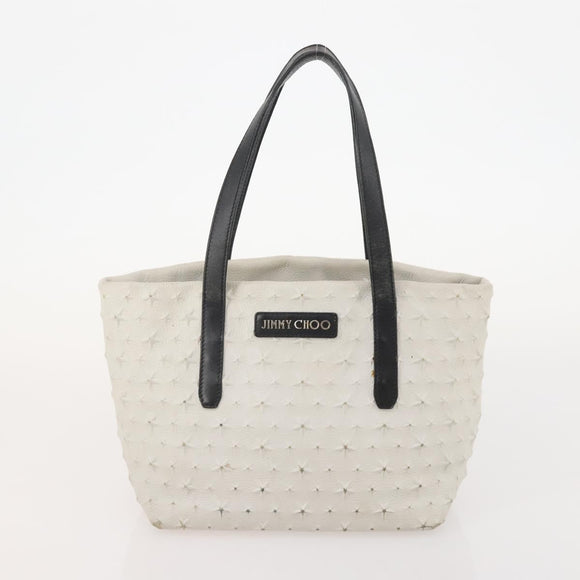 Jimmy Choo Hand Bag Leather 2 Set Black White Auth BA12856