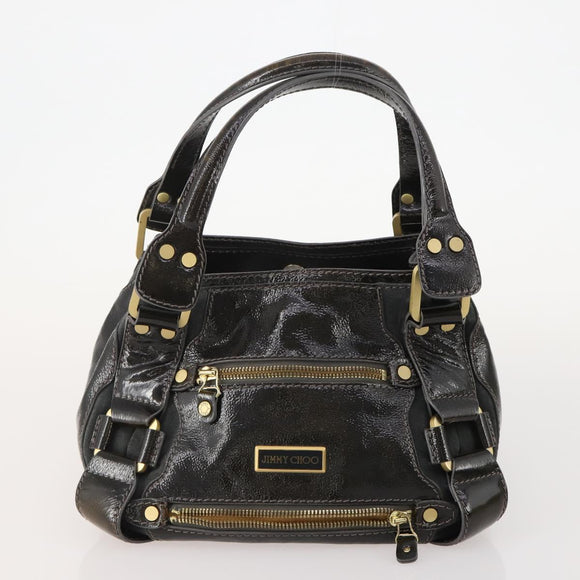 Jimmy Choo Hand Bag Leather 2 Set Black White Auth BA12856
