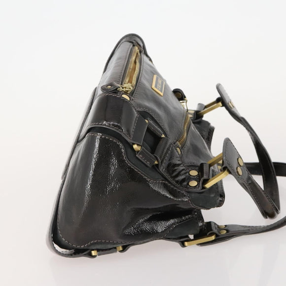 Jimmy Choo Hand Bag Leather 2 Set Black White Auth BA12856