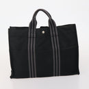 HERMES Fourre Tout MM Hand Bag Canvas 3 Set Navy Black Red Auth BA12857-10