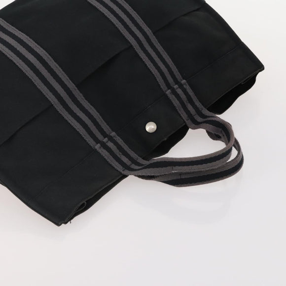 HERMES Fourre Tout MM Hand Bag Canvas 3 Set Navy Black Red Auth BA12857