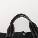 HERMES Fourre Tout MM Hand Bag Canvas 3 Set Navy Black Red Auth BA12857-13