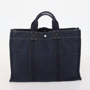 HERMES Fourre Tout MM Hand Bag Canvas 3 Set Navy Black Red Auth BA12857-17