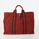 HERMES Fourre Tout MM Hand Bag Canvas 3 Set Navy Black Red Auth BA12857-3