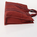 HERMES Fourre Tout MM Hand Bag Canvas 3 Set Navy Black Red Auth BA12857-4
