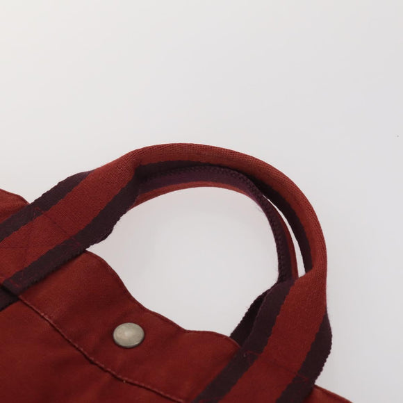 HERMES Fourre Tout MM Hand Bag Canvas 3 Set Navy Black Red Auth BA12857