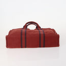 HERMES Fourre Tout MM Hand Bag Canvas 3 Set Navy Black Red Auth BA12857-7