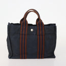 HERMES Fourre Tout PM Hand Bag Canvas 4 Set Gray Red Navy Auth BA12858-15