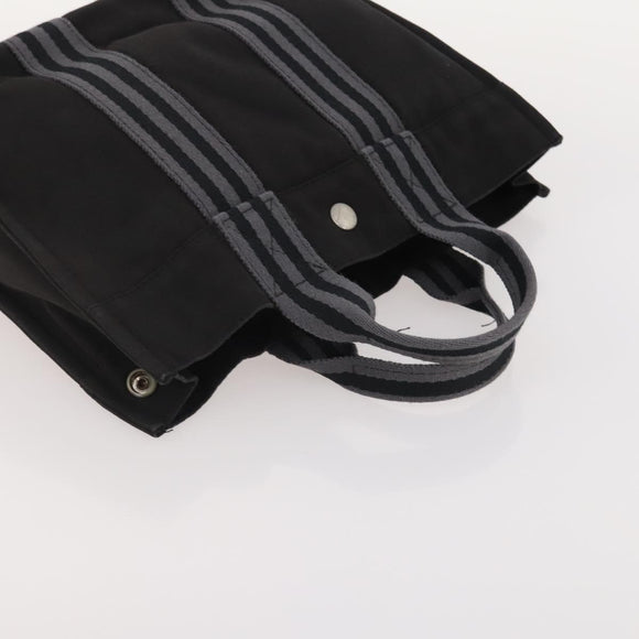 HERMES Fourre Tout PM Hand Bag Canvas 4 Set Gray Red Navy Auth BA12858