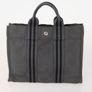 HERMES Fourre Tout PM Hand Bag Canvas 4 Set Gray Red Navy Auth BA12858-9