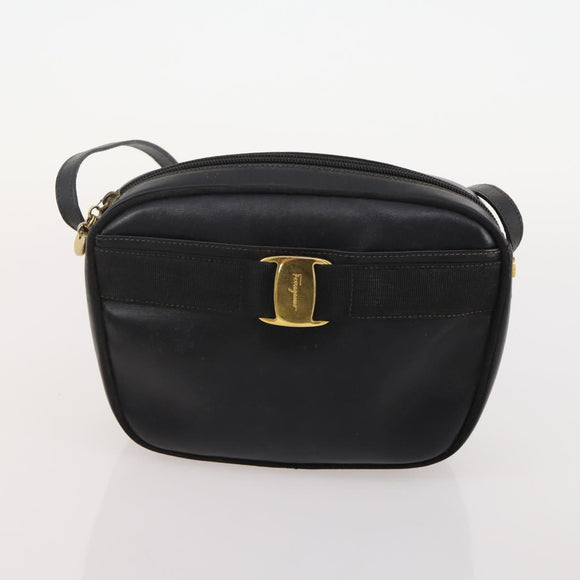 Salvatore Ferragamo Gancini Tas Leer Suède Gecoat Canvas 4 Delige Set Auth BA12864