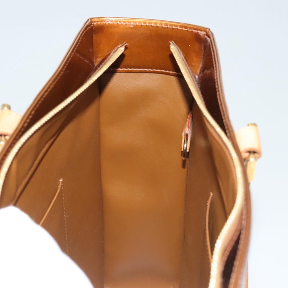 LOUIS VUITTON Monogram Vernis Columbus Tote Bag Bronze M91134 LV Auth BA1287