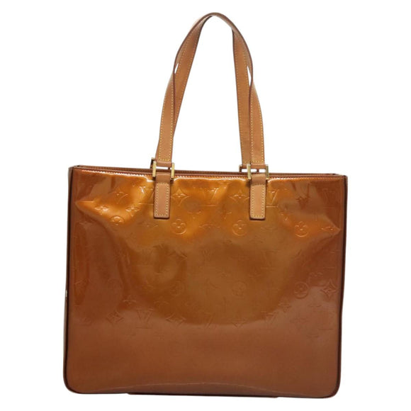 LOUIS VUITTON Monogram Vernis Columbus Tote Bag Bronze M91134 LV Auth BA1287