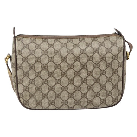 GUCCI GG Supreme Web Sherry Line Bag PVC Beige Gold 89 02 077 Auth BA12879