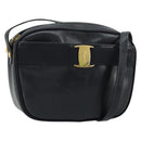 Salvatore Ferragamo Vala Umhängetasche Leder Navy Gold Auth BA12880-1