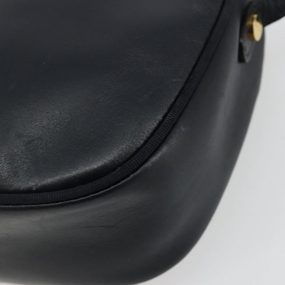 Salvatore Ferragamo Vala Umhängetasche Leder Navy Gold Auth BA12880