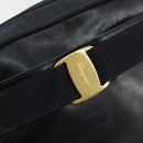 Salvatore Ferragamo Vala Umhängetasche Leder Navy Gold Auth BA12880-17