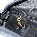 Salvatore Ferragamo Vala Umhängetasche Leder Navy Gold Auth BA12880-20