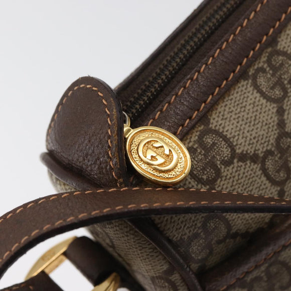 GUCCI GG Supreme Web Sherry Line Bag PVC Beige Gold 89 02 032 Auth BA12881