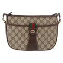 GUCCI GG Supreme Web Sherry Line Bag PVC Beige Gold 89 02 032 Auth BA12881-13