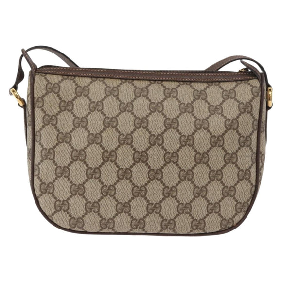 GUCCI GG Supreme Web Sherry Line Bag PVC Beige Gold 89 02 032 Auth BA12881