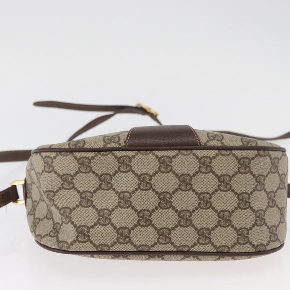 GUCCI GG Supreme Web Sherry Line Bag PVC Beige Gold 89 02 032 Auth BA12881
