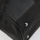 Salvatore Ferragamo Gancini Tote Bag Canvas Black Silver Auth BA12884-14