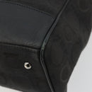 Salvatore Ferragamo Gancini Tote Bag Canvas Black Silver Auth BA12884-15