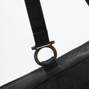 Salvatore Ferragamo Gancini Tote Bag Canvas Black Silver Auth BA12884-17