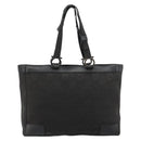 Salvatore Ferragamo Gancini Tote Bag Canvas Black Silver Auth BA12884-2