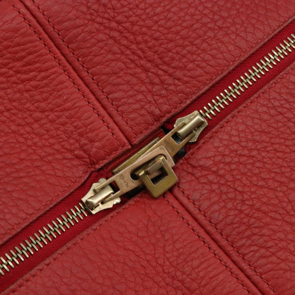 HERMES Victoria 43 Handtasche beschichtete Leinwand Beige Auth BA12885