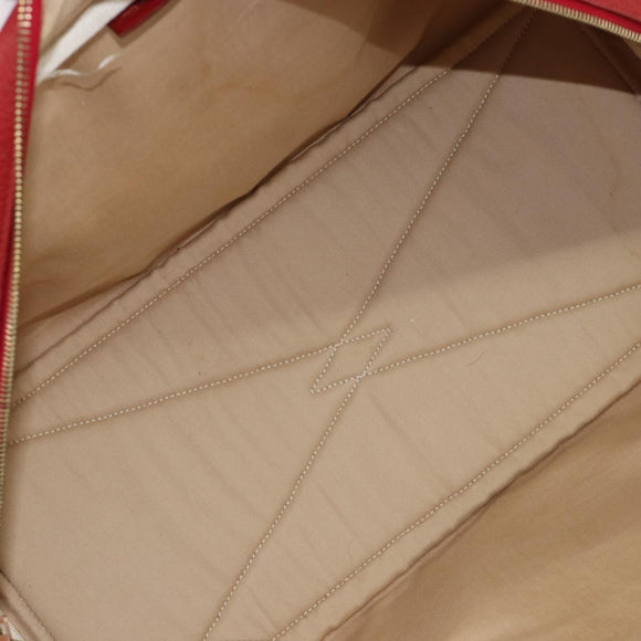 HERMES Victoria 43 Handtasche beschichtete Leinwand Beige Auth BA12885