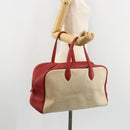 HERMES Victoria 43 Handtasche beschichtete Leinwand Beige Auth BA12885-20