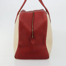 HERMES Victoria 43 Handtasche beschichtete Leinwand Beige Auth BA12885-3