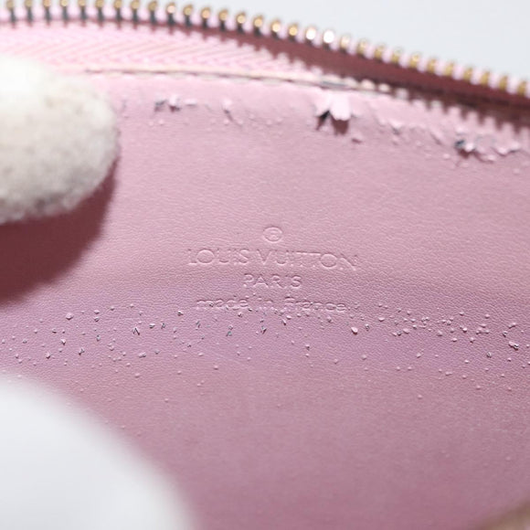 LOUIS VUITTON Monogram Vernis Motto Pouch Marshmallow Pink M91312 Auth BA12888