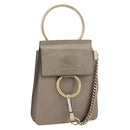 Chloe Fay Shoulder Bag Leather Beige Gold Auth BA12889-1