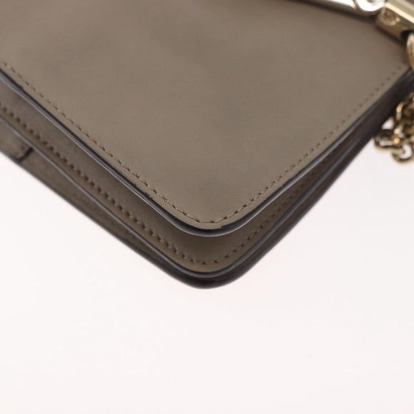 Chloe Fay Shoulder Bag Leather Beige Gold Auth BA12889