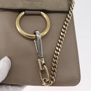 Chloe Fay Shoulder Bag Leather Beige Gold Auth BA12889-16