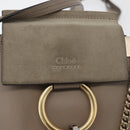 Chloe Fay Shoulder Bag Leather Beige Gold Auth BA12889-17