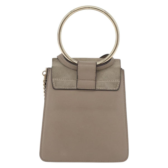 Chloe Fay Shoulder Bag Leather Beige Gold Auth BA12889