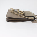 Chloe Fay Shoulder Bag Leather Beige Gold Auth BA12889-4