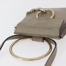 Chloe Fay Shoulder Bag Leather Beige Gold Auth BA12889-6