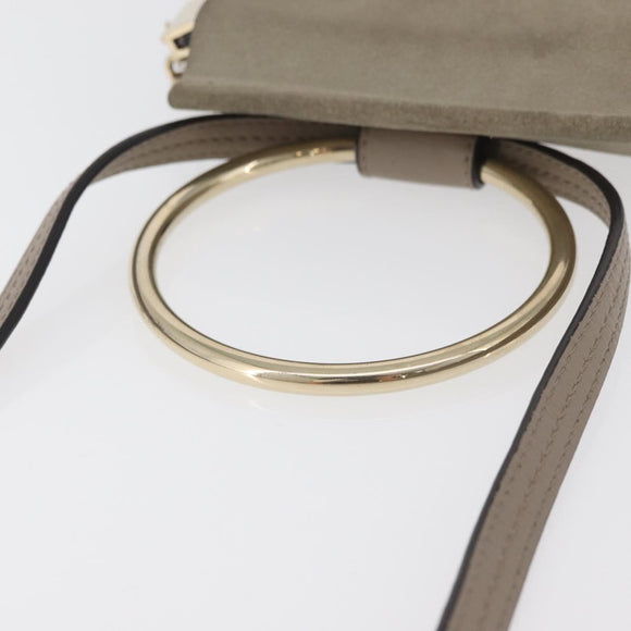 Chloe Fay Shoulder Bag Leather Beige Gold Auth BA12889