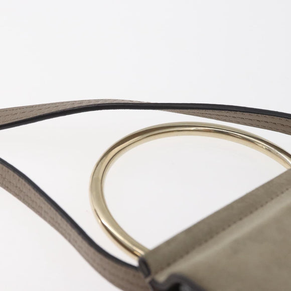 Chloe Fay Shoulder Bag Leather Beige Gold Auth BA12889