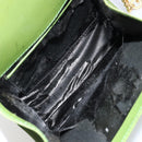 Salvatore Ferragamo Vara Ribbon Chain Bag Leer Groen Goud Auth BA12890-11