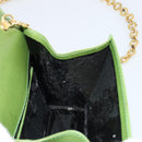 Salvatore Ferragamo Vara Ribbon Chain Bag Leer Groen Goud Auth BA12890-19
