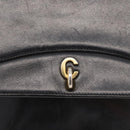 Christian Dior Shoulder Bag Leather Black Gold Auth BA12894-14