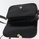 Christian Dior Shoulder Bag Leather Black Gold Auth BA12894-15